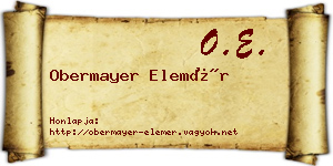 Obermayer Elemér névjegykártya