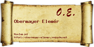 Obermayer Elemér névjegykártya